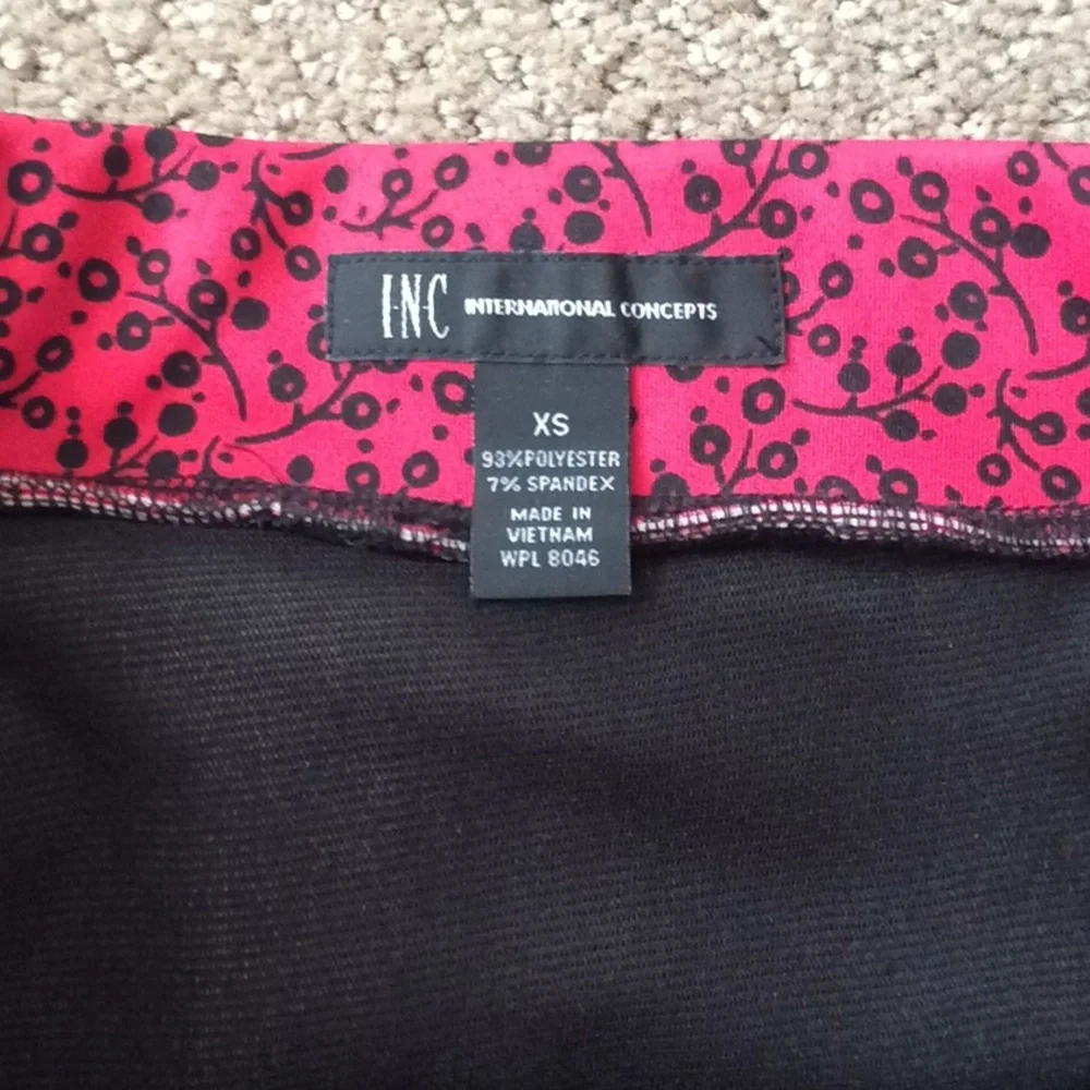 INC Red and Black Peplum Skirt XS